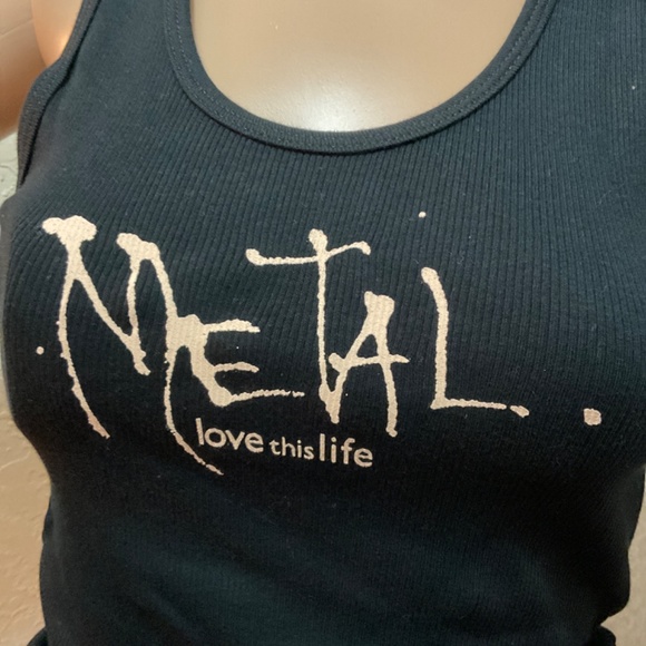 Love This Life®️ by David Culinar “Metal love…”black ribbed tank top Large. NEW - Picture 3 of 9